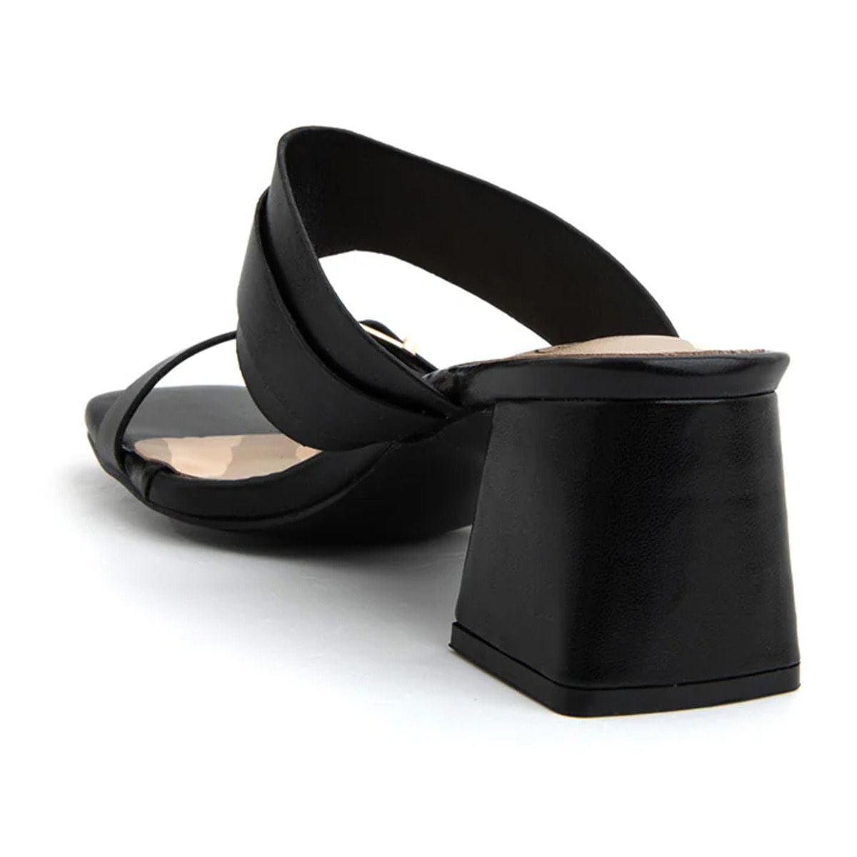 Sandalo glam-rock con doppia fibbia - NERO