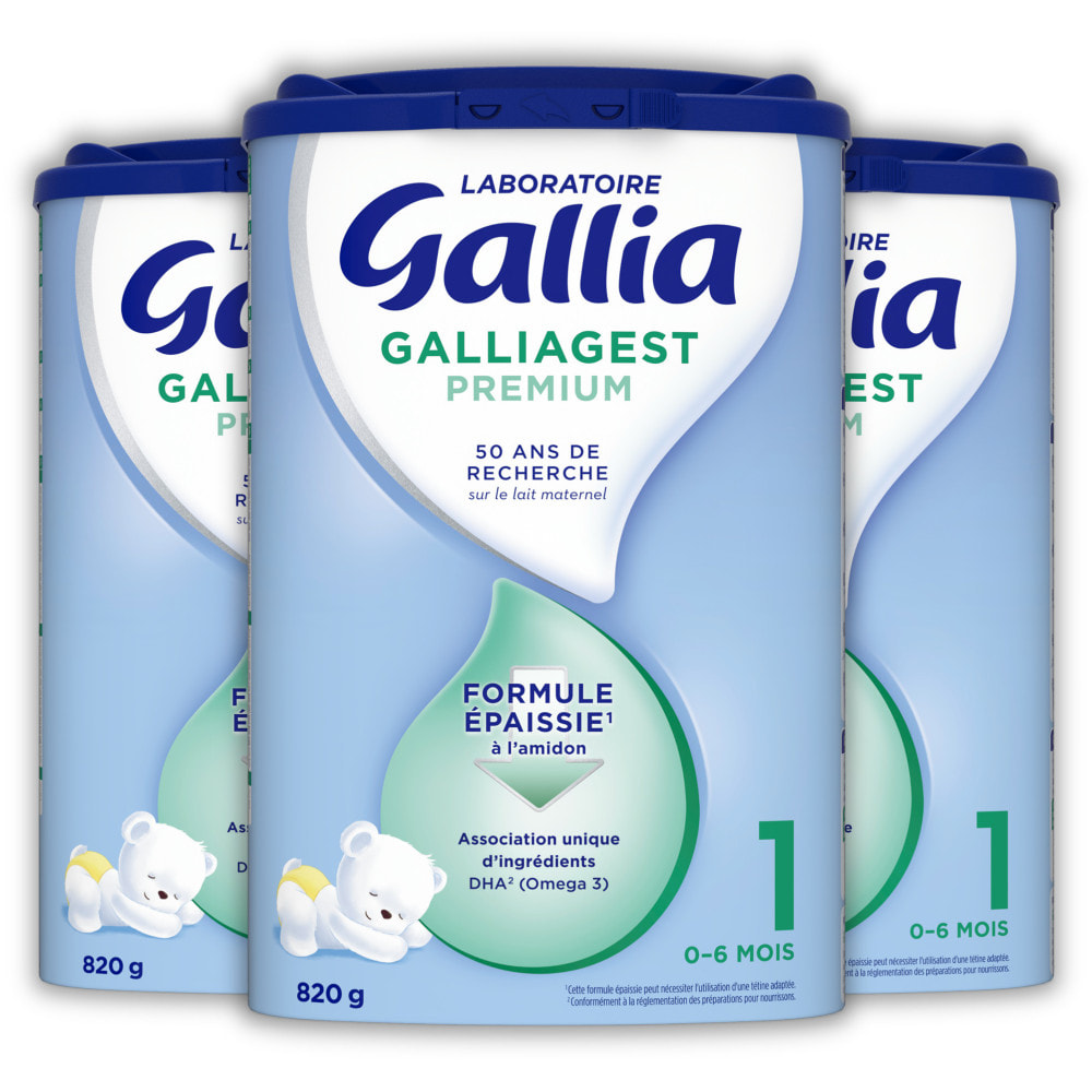 3 Boîtes de Lait en poudre Premium 1 3x820g - Galliagest De 0 à 6 Mois