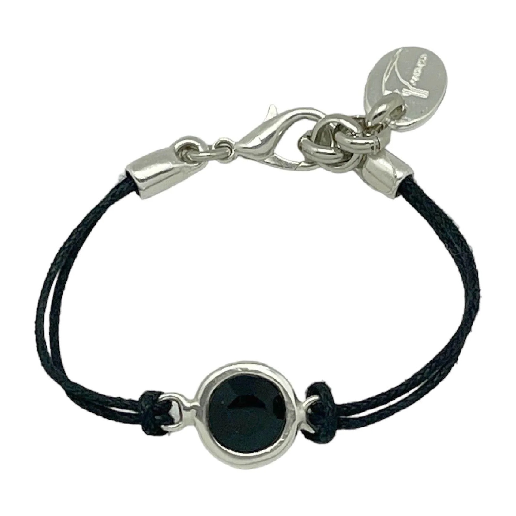 Pulsera Cordón y cristal SW negro