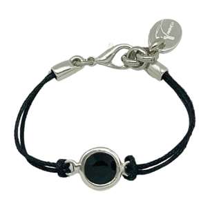 Pulsera Cordón y cristal SW negro