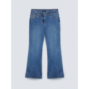 Fiorella Rubino - Jeans flare con frange al fondo - Azzurro