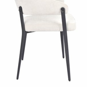 Chaise avec accoudoirs en tissu et structure en métal - ARNOLD