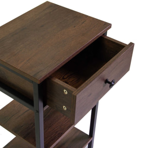 Mobiletto Mudra Vacchetti con 1 cassetto + 2 piani legno noce e nero cm40x30h70