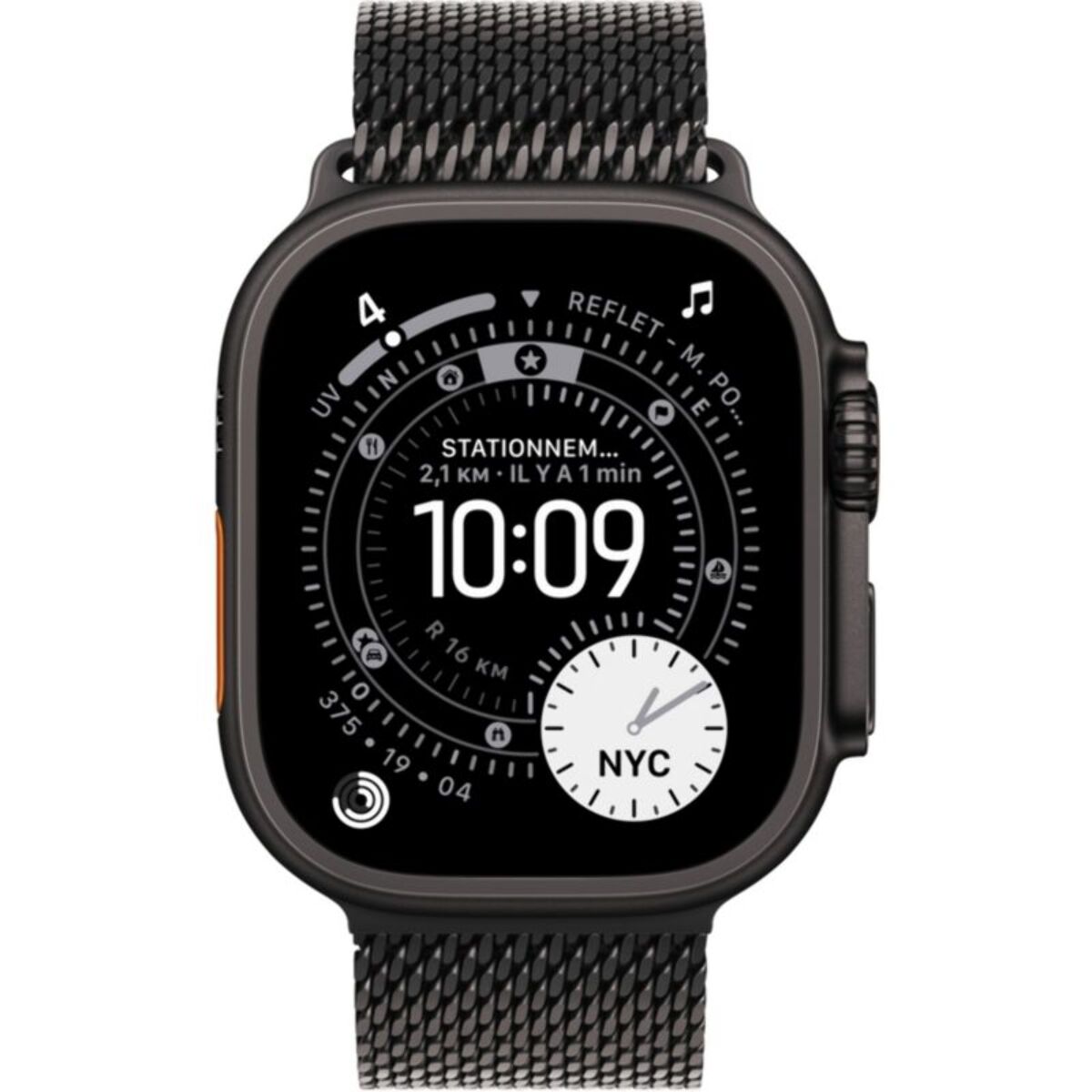 Bracelet APPLE 49 mm - Small Milanais en titane noir