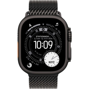 Bracelet APPLE 49 mm - Small Milanais en titane noir