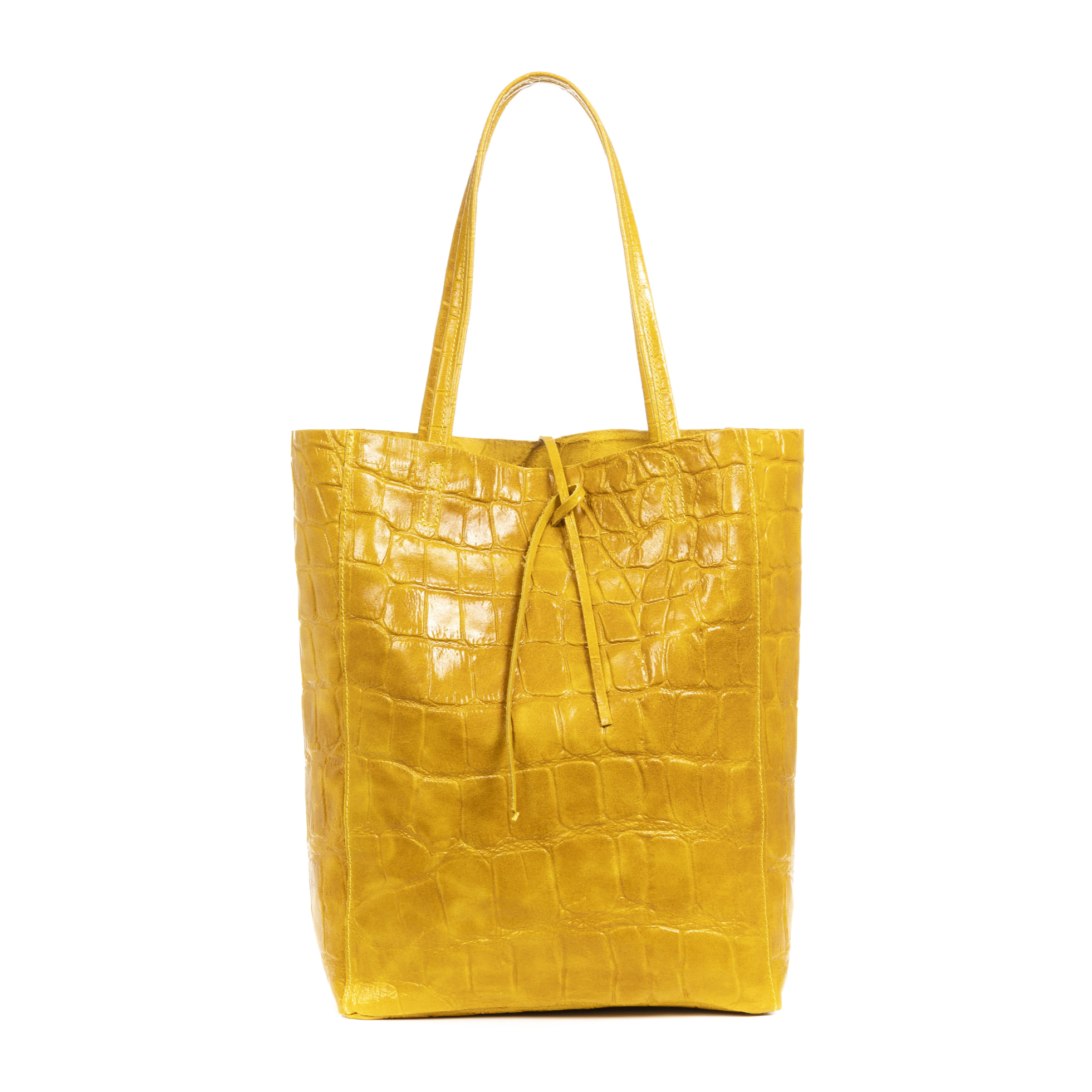 Sefora Borsa Shopper Donna.Pelle autentica Velours Stampa Coccodrillo Grande