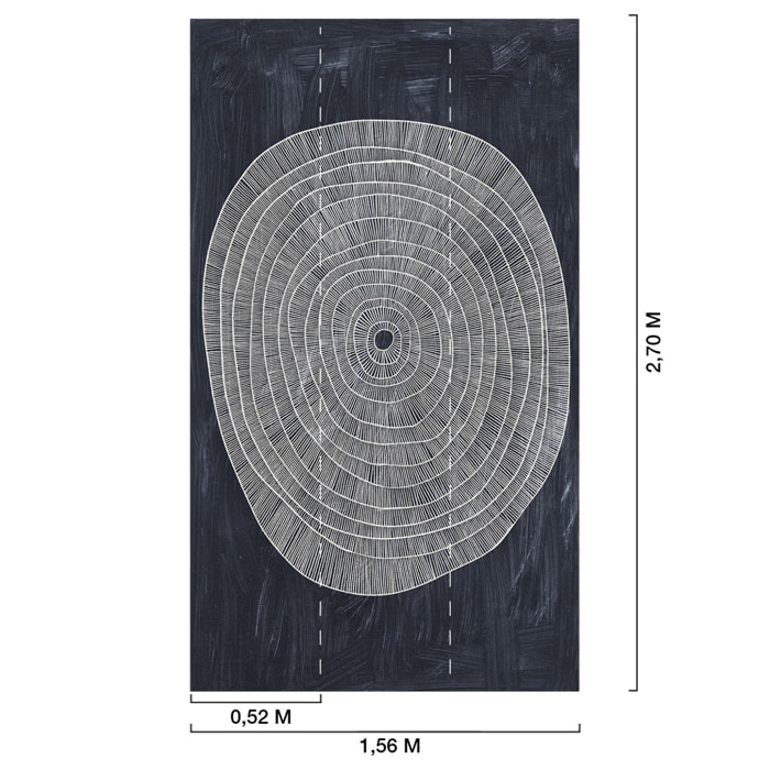 Papier peint, rond Noir et blanc