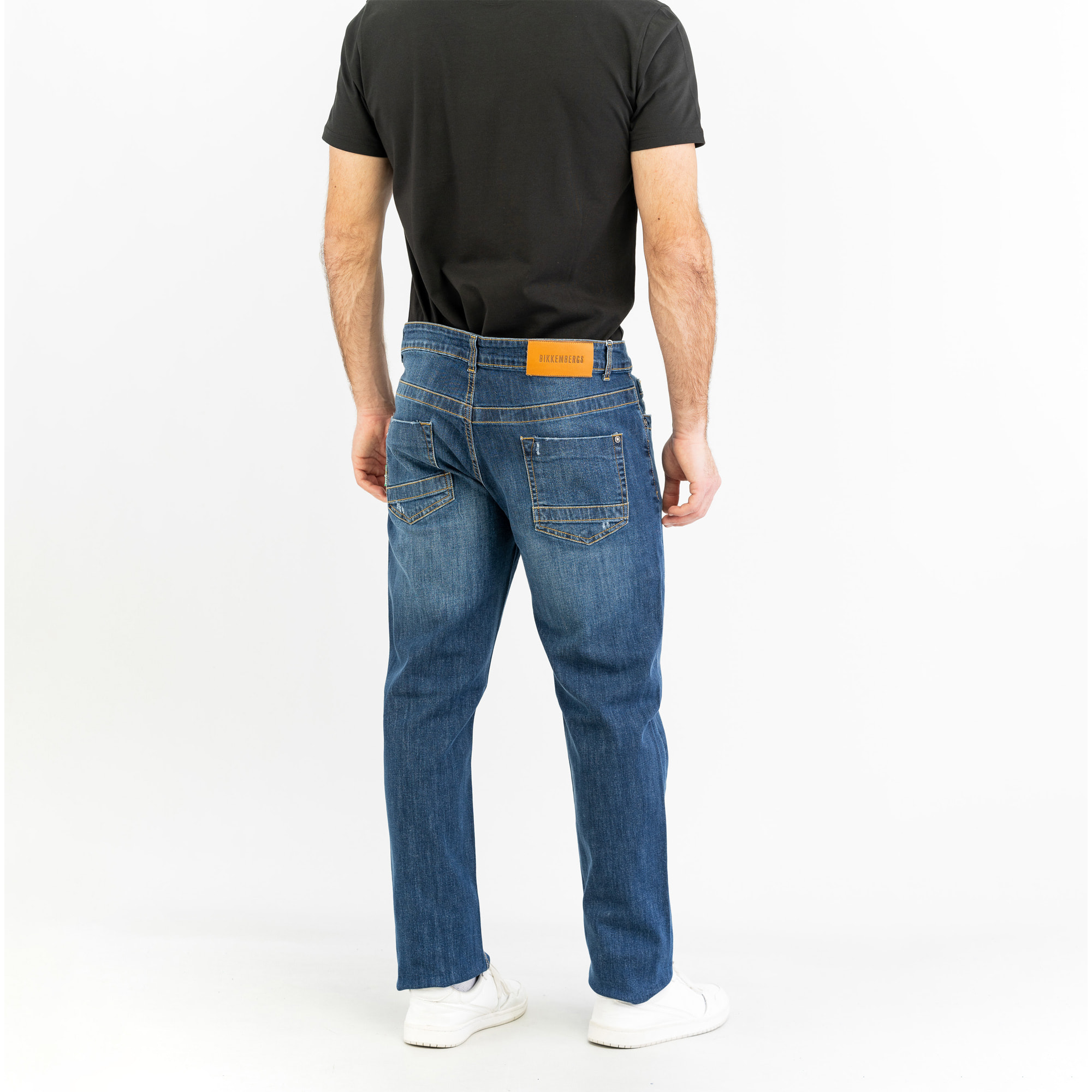 BIKKEMBERGS jeans uomo blue denim medium,light lav.1