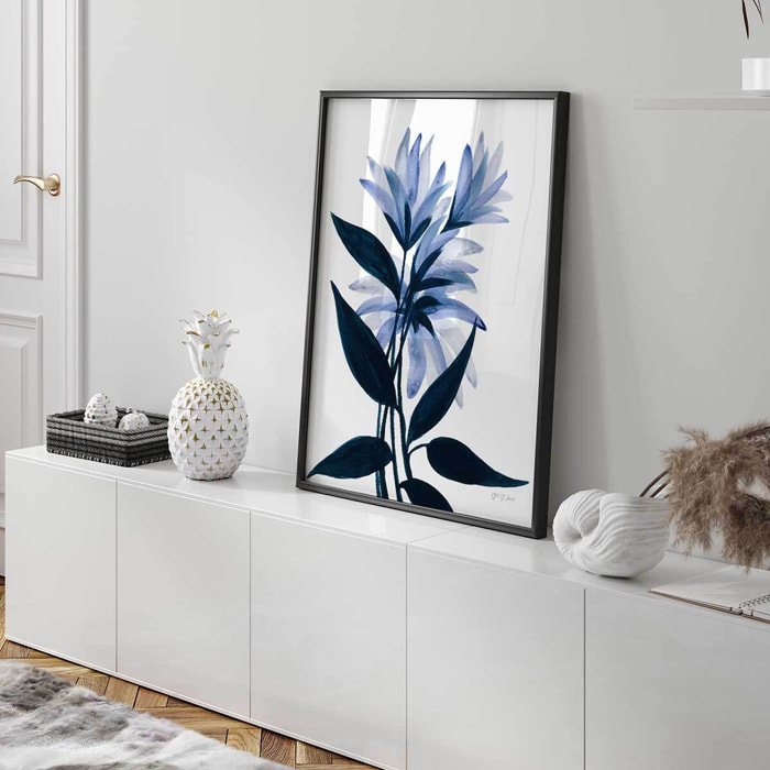 Affiche contemporain fleurs Affiche fleurs bleuets Affiche seule