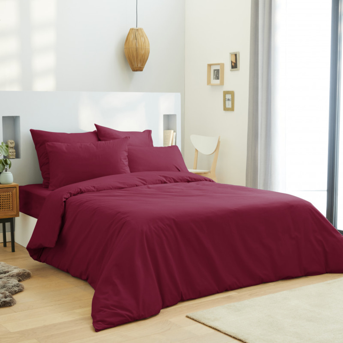 Housse de couette Rouge/ 100% Coton / 57 Fils/cm²