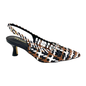 Décolleté sling back Donna Tata Italia Nero