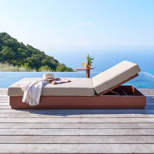 Lit de piscine Allure beige acajou