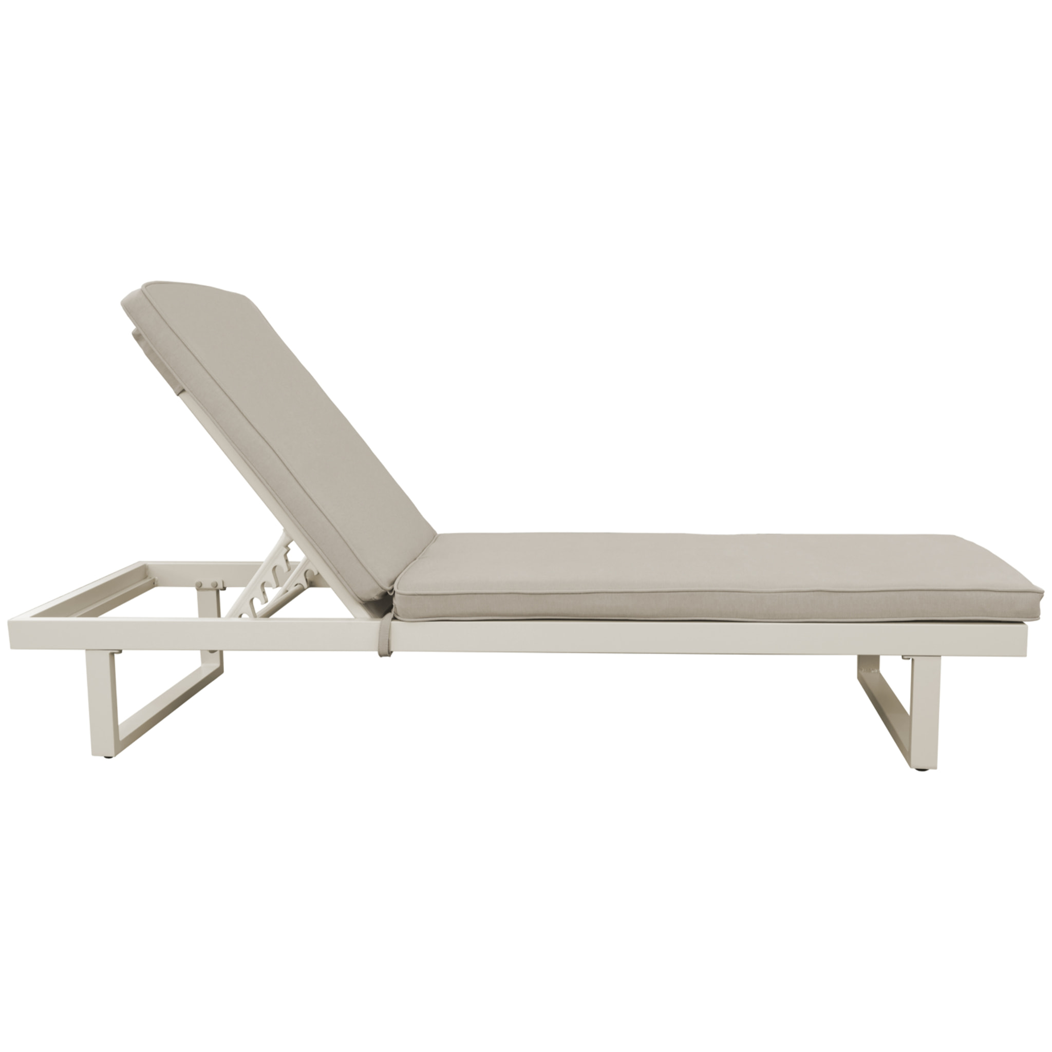 Bain de soleil en aluminium avec coussin beige PALOMINOS