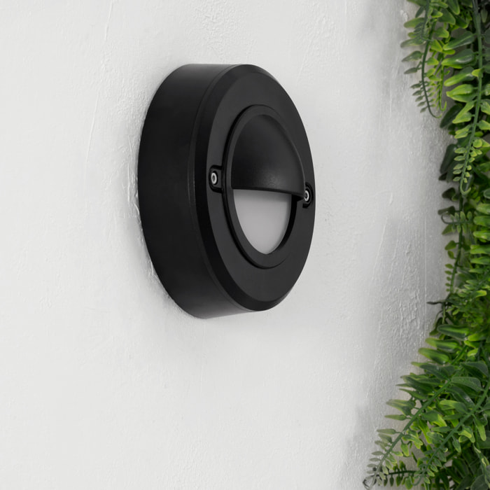 Forlight Mita Aplique exterior con luz led en blanco cálido 3000K en color negro