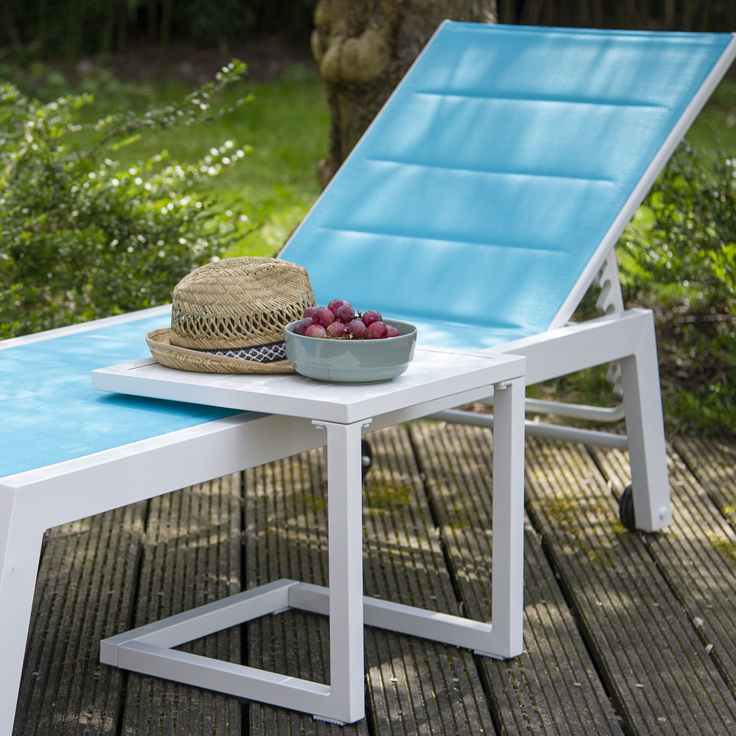 Table d'appoint BARBADOS en aluminium blanc