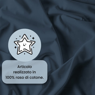 PARURE COPRIPIUMINO RASO CLOE, 100% Raso di Cotone, Made in Italy - AVIO