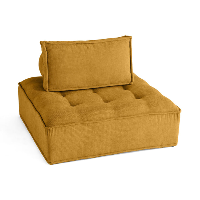 Marisol - module d'assise - velours texturé - Jaune