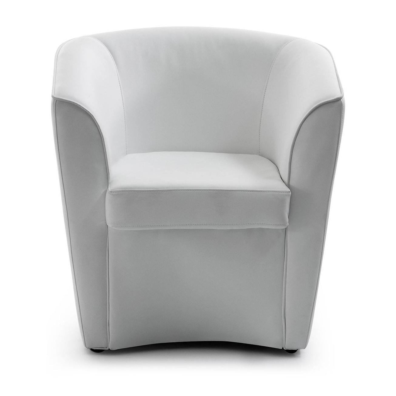 Poltrona Annaluna, Poltrona da salotto, 100% Made in Italy, Poltroncina relax in ecopelle, Cm 70x60h74, Bianco