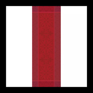 Chemin de table pur coton anti tache motif jacquard Cassandre grenat