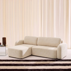 Canapé d'angle réversible convertible 3 places tissu avec coffre NOUMA