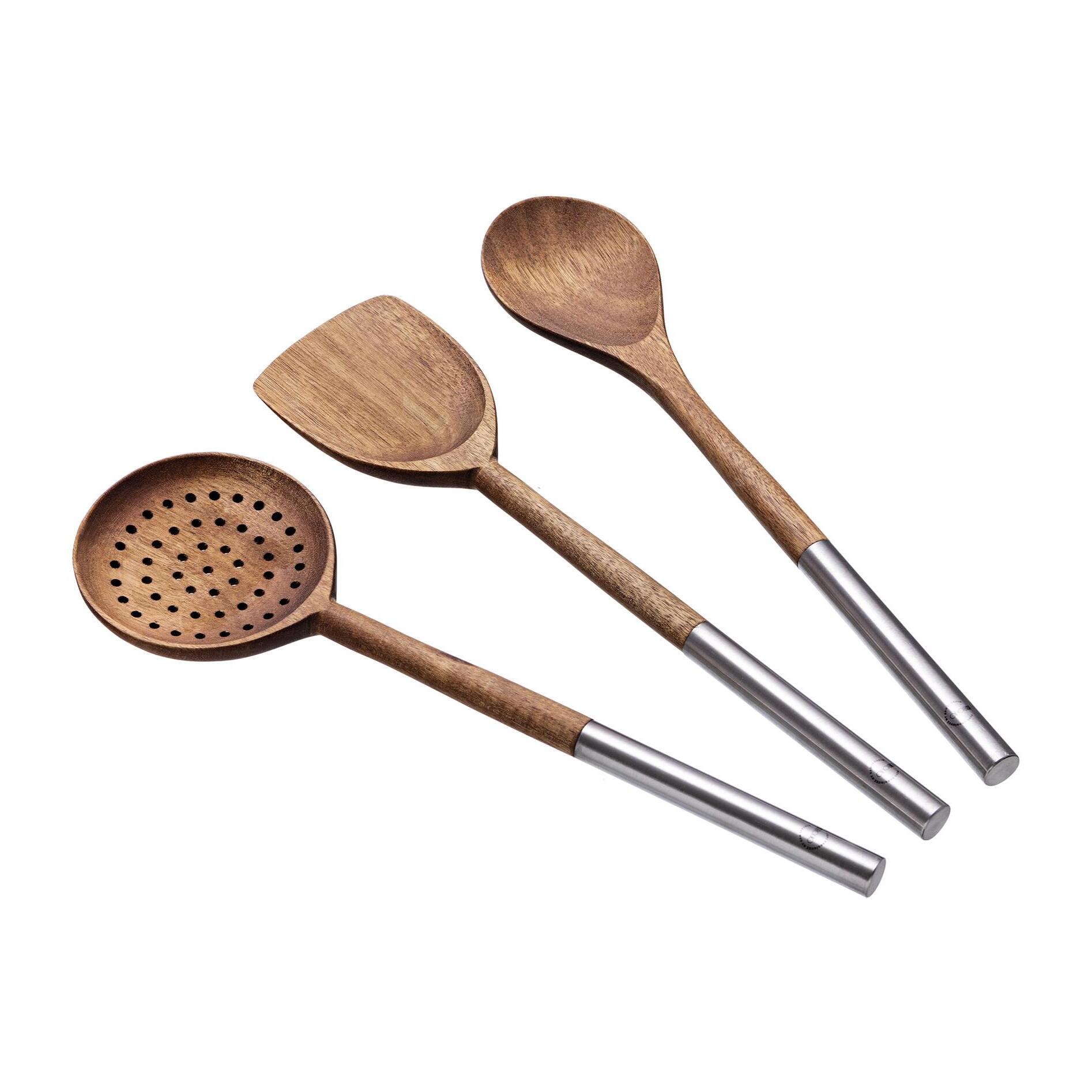 Set de 3 Utensilios de Cocina de Madera de Acacia El Bohio San Ignacio