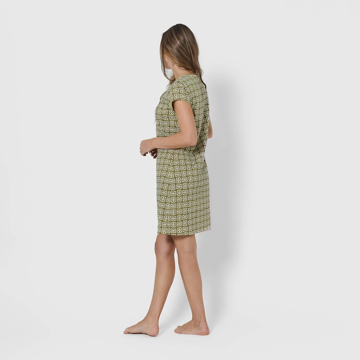 Vestido algodón sagitario verde cacería