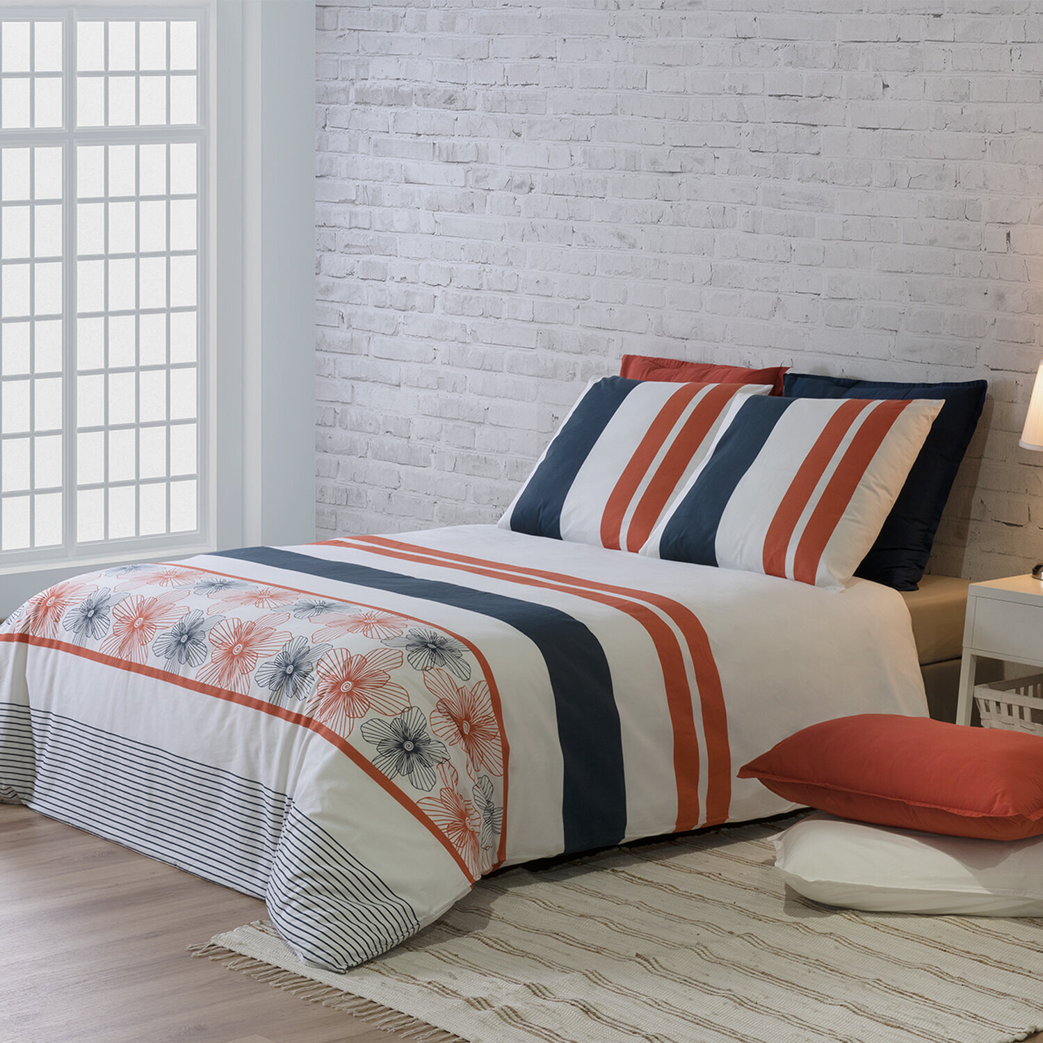 Parure housse de couette 3pcs 100% coton 57fils elegance