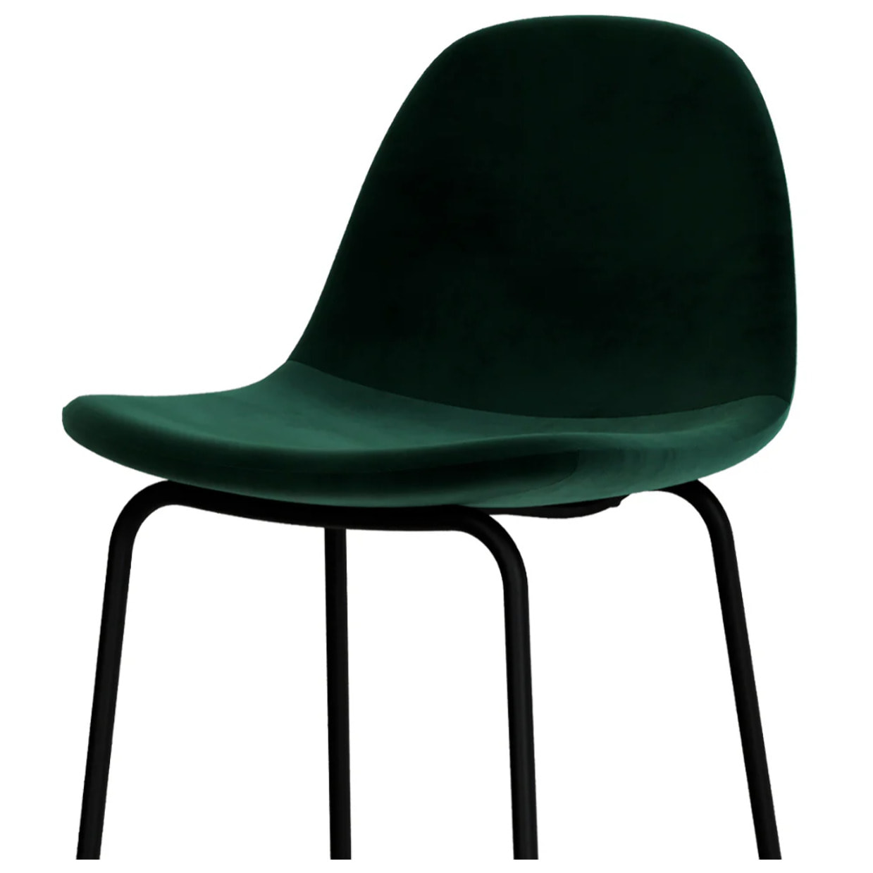 Lot de 2 chaises de bar en velours vert foncé 75 cm - Henrik