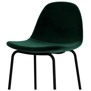 Lot de 2 chaises de bar en velours vert foncé 75 cm - Henrik
