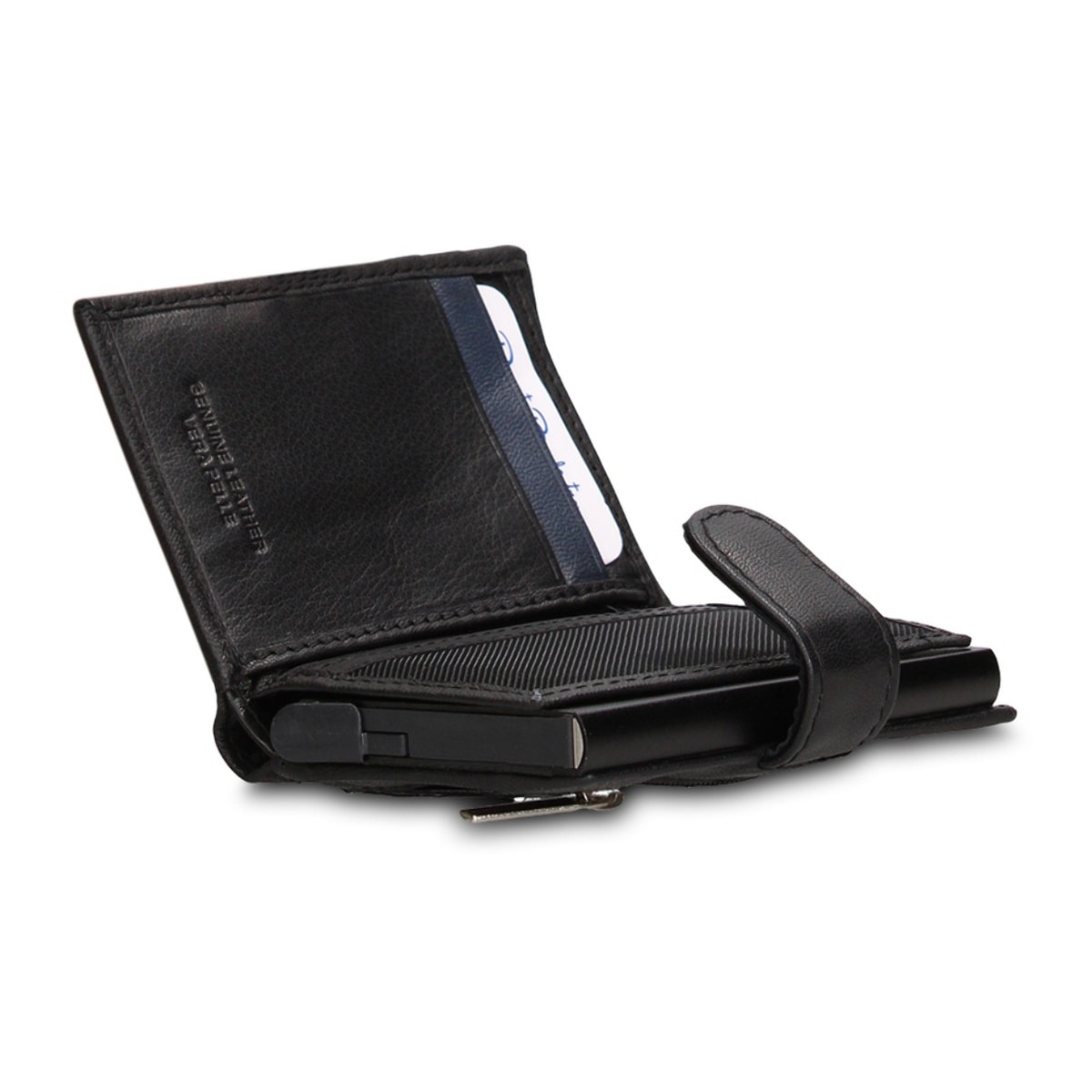 Portafoglio uomo in vera pelle - Modello Novara Chic - Casual - 7.5 x 10.0 x 2.0 cm