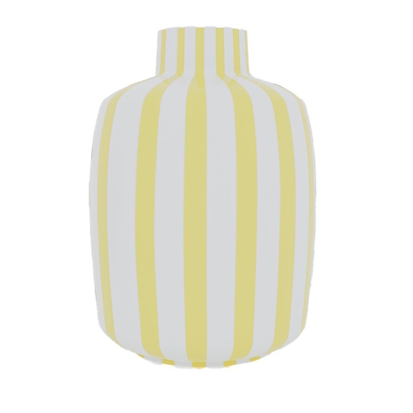 Milan – Vase décoratif rayé jaune en céramique