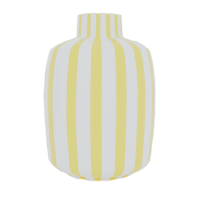 Milan – Vase décoratif rayé jaune en céramique