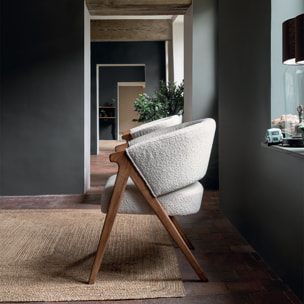 Fauteuil "Amza" - bouclette - blanc