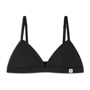 Top a triangolo in similpelle laminata