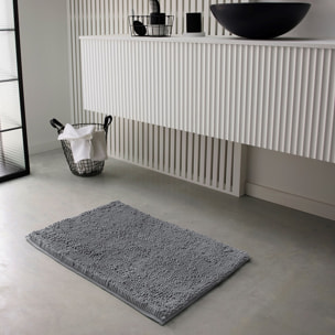 Tapis de bain mèche uni ESSENTIAL gris