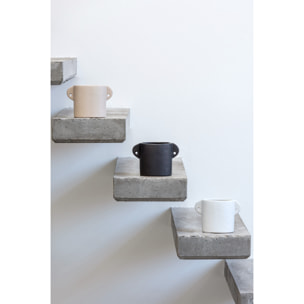 J-Line cache-pot Renaissance - céramique - noir - 2 pièces - Ø 8.5 cm