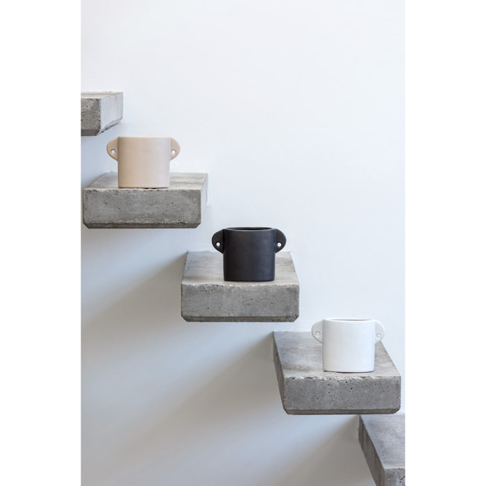 J-Line cache-pot Renaissance - céramique - noir - 2 pièces - Ø 8.5 cm