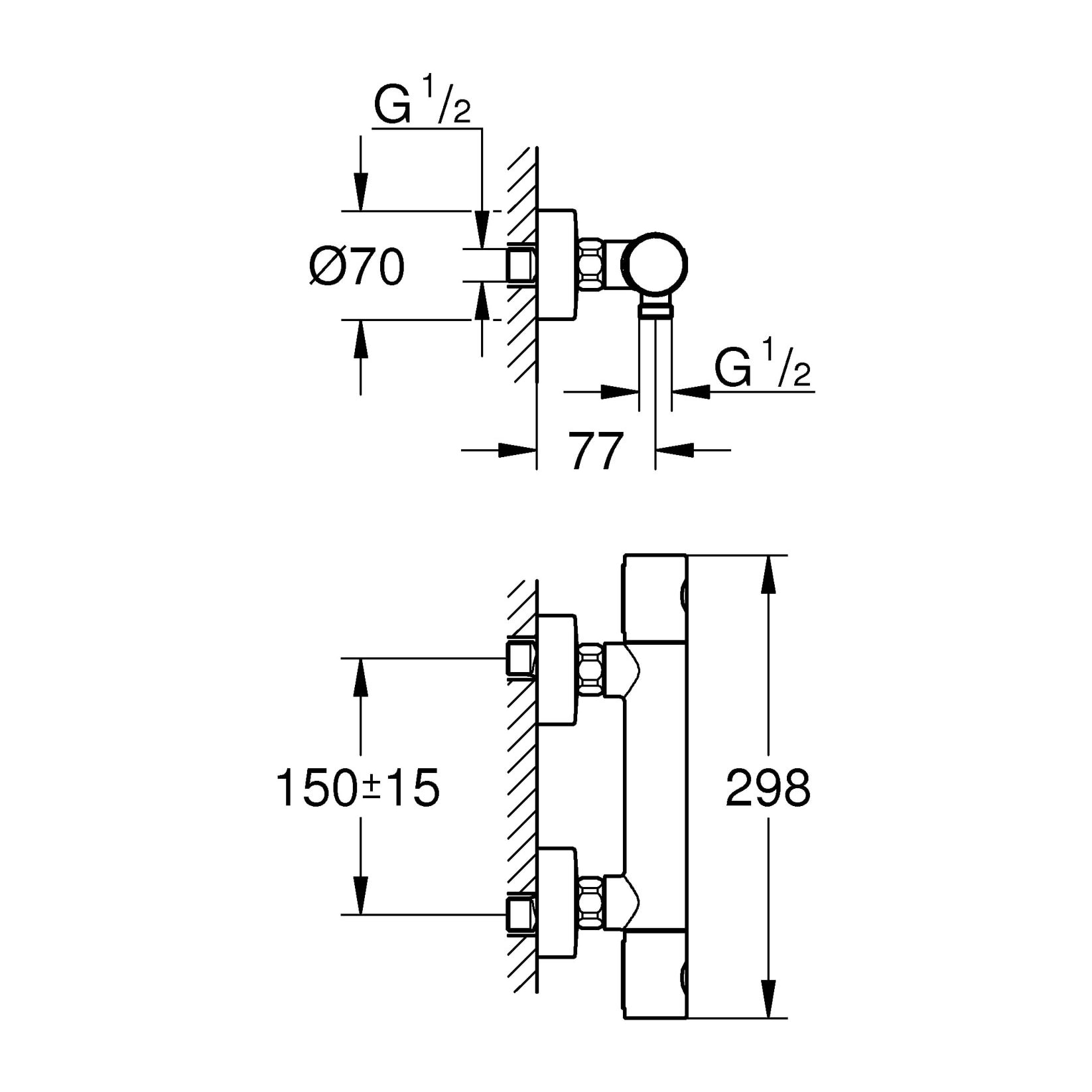 GROHE Precision Get Mitigeur thermostatique Douche Chromé