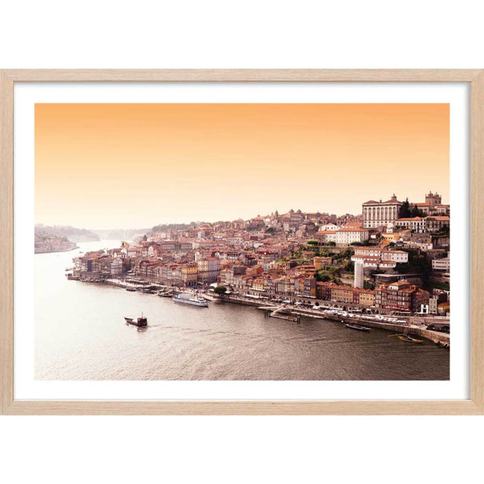 Affiche welcometoportugal lisbonne vue du tage Affiche sous cadre bois