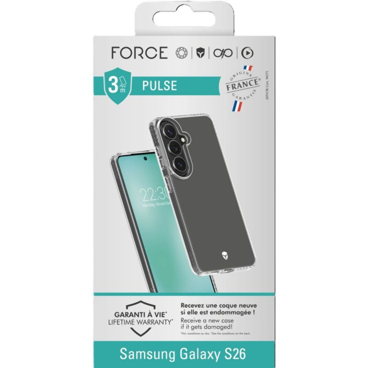 Coque FORCE CASE Pulse S26 OFG transparent