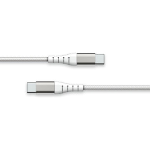 Câble USB FORCE POWER vers USB-C Renforcé 1.2m Recyclé Blanc