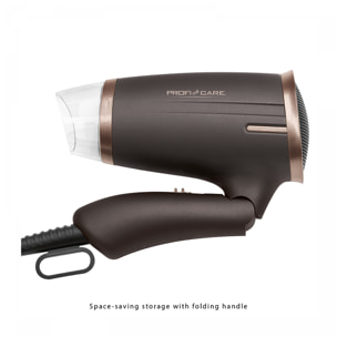 Sèche-cheveux pliable 1400W Proficare marron PC-HT 3009 Marron