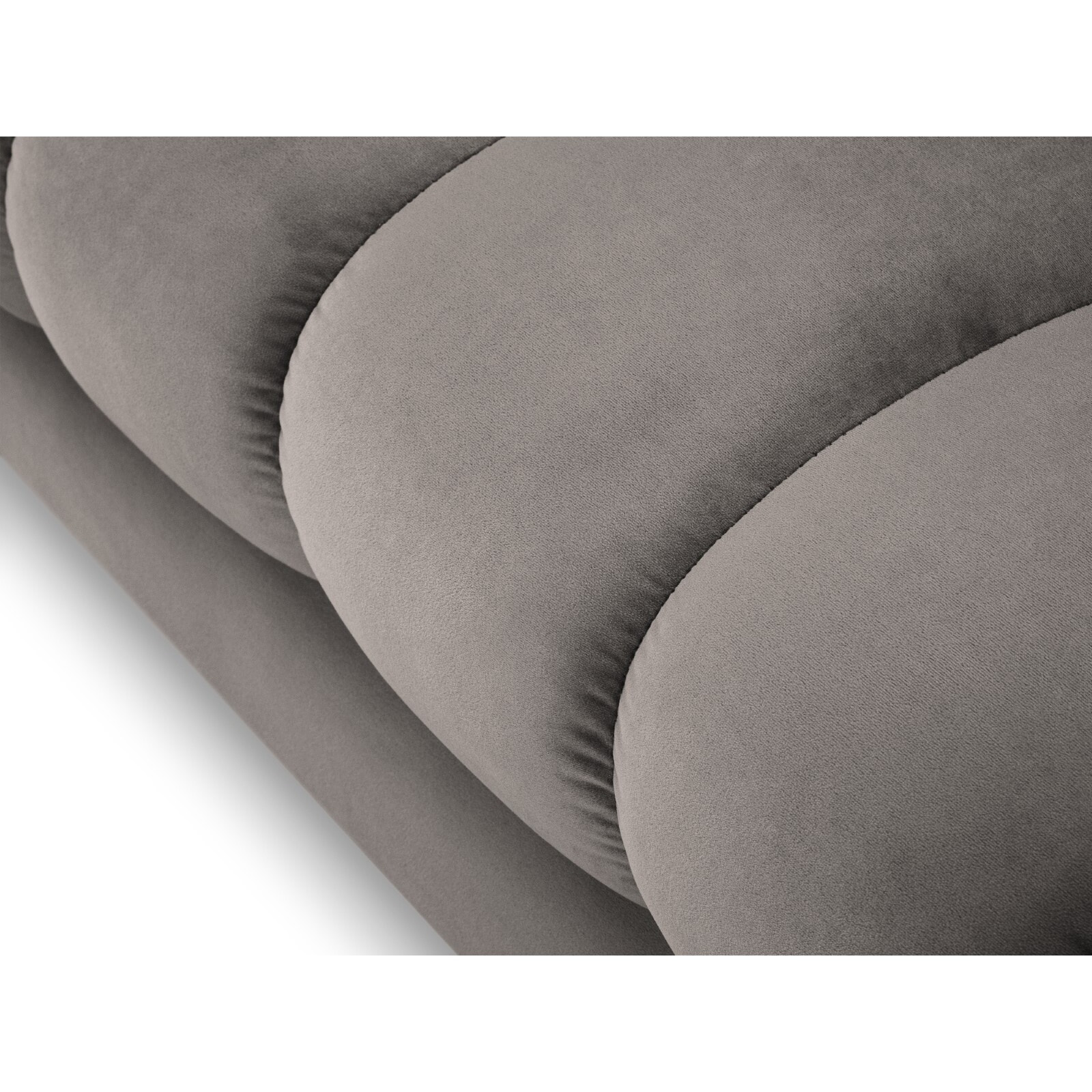 Méridienne gauche "Bali" en velours gris clair