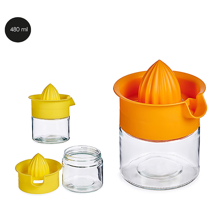 Spremiagrumi in vetro 480 ml. Colori casuali.