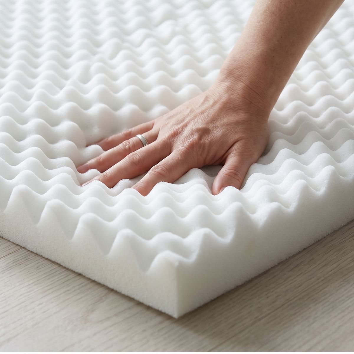 Surmatelas Nuage, 4 cm, Mémoire de Forme Haute Densité, 7 Zones de Confort, Bonne Indépendance de Couchage, Fabrication Française