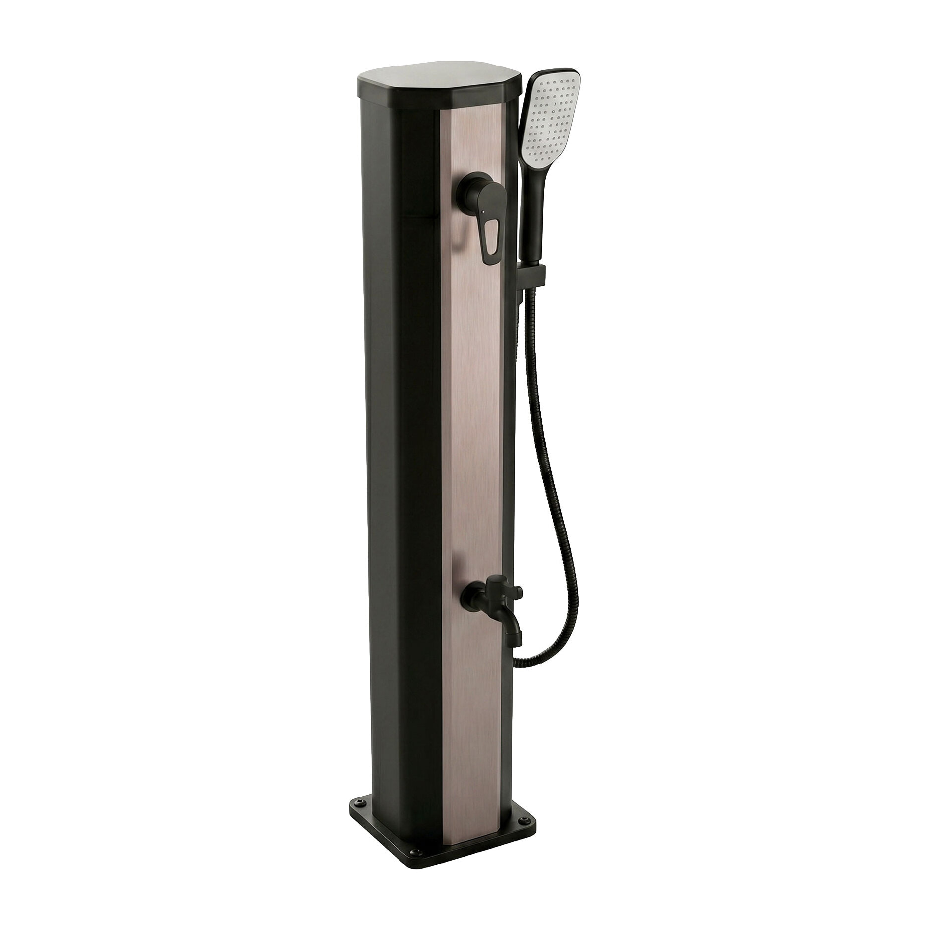 Tanaga Bronze 20 - Doccia Solare Bassa Da Giardino 20L Con Doccetta E Rubinetto Lavapiedi