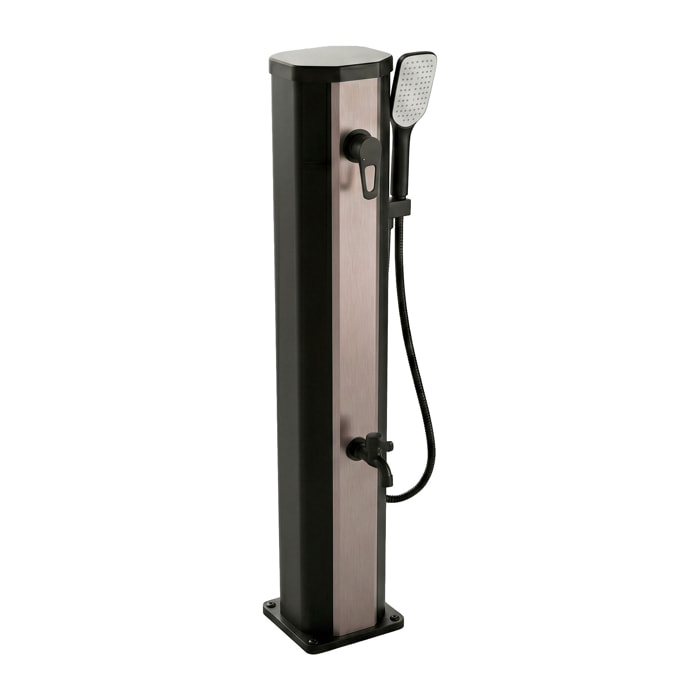 Tanaga Bronze 20 - Doccia Solare Bassa Da Giardino 20L Con Doccetta E Rubinetto Lavapiedi