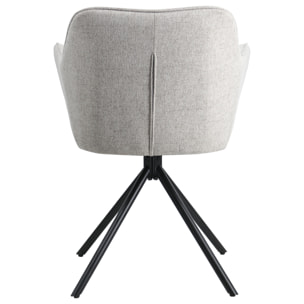 Lot de 2 chaises en tissu gris DANNA