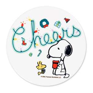 Set de 6 Dessous de Verre Excelsa - Peanuts Shiny And Bright, Dolomite Multicolore avec Base en Liège