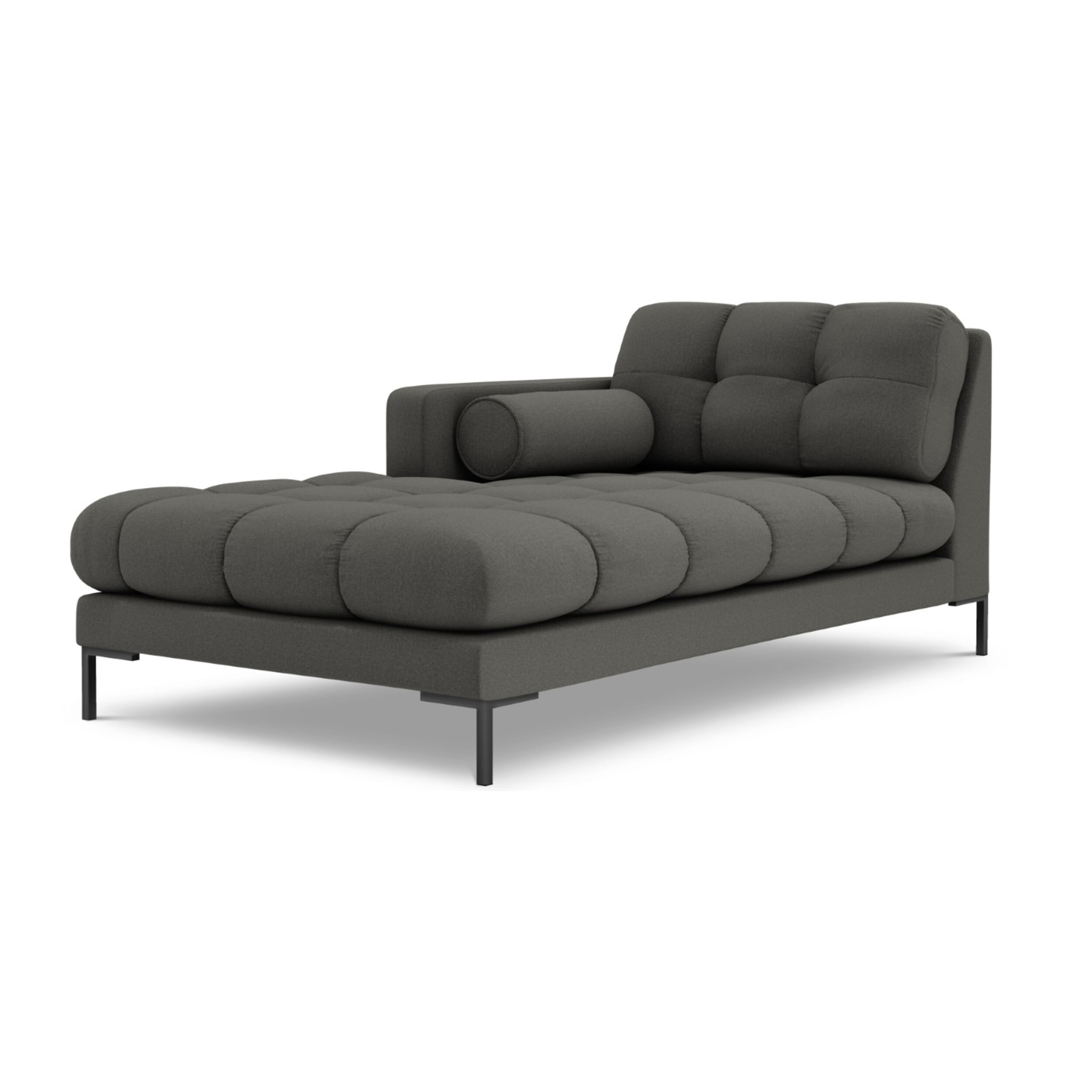 Méridienne gauche "Bali" en tissu structurel gris foncé